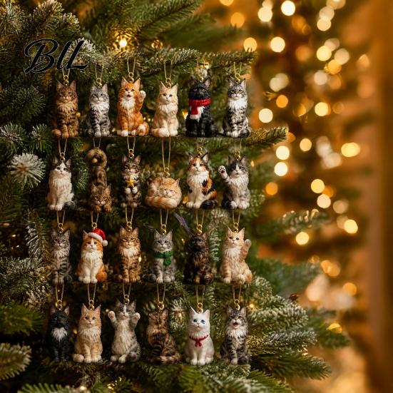 Cute Puppy Decorations Pet Themed Advent Calendar 2026, 24 Days Christmas Countdown with 2026 Pcs Mini 3D Cat Dog Ornaments, Holiday Gifts for