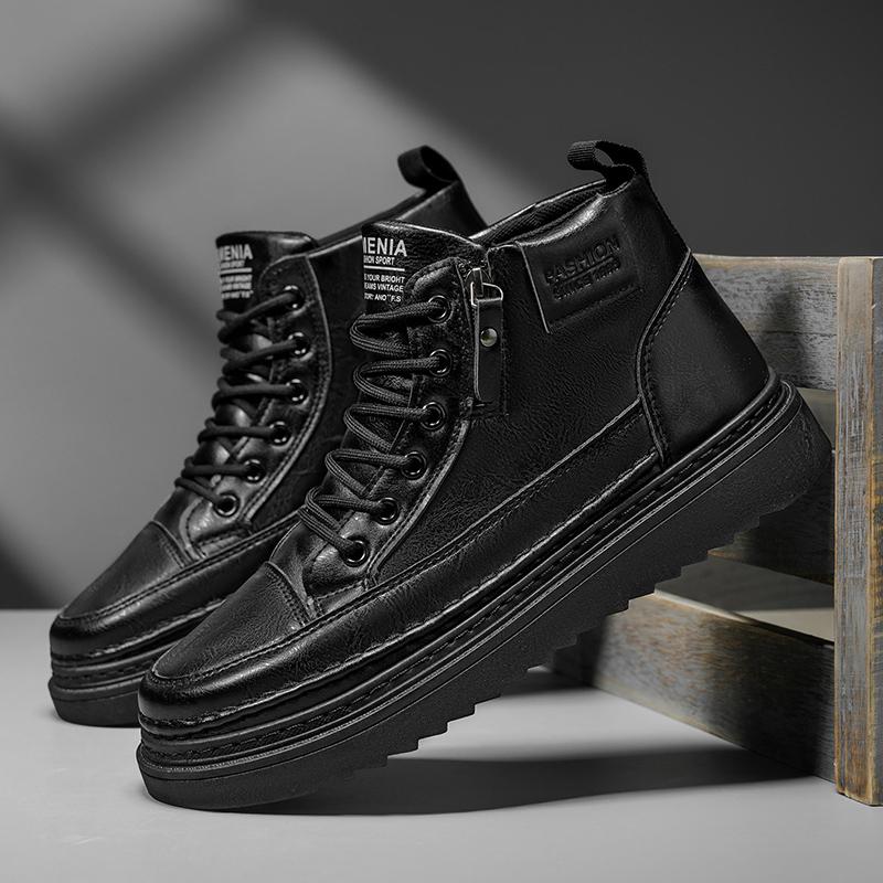 Retro Ankle Boots For Men High-top Men Leather Shoes  Non-Slip Motorcycle Boots Fashion Men Boots Formal Casual Shoe