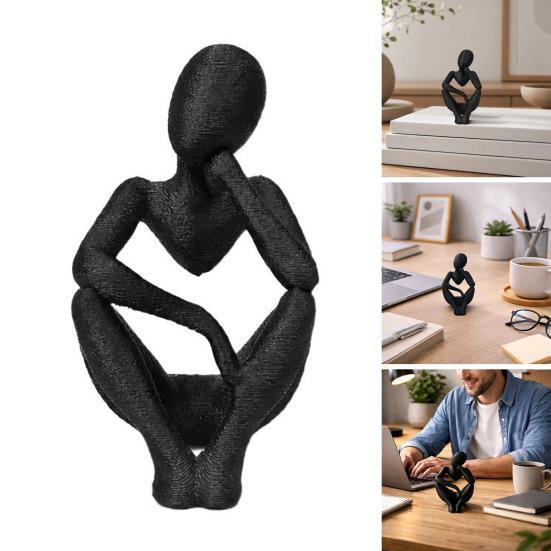Nordic Style Ornament, Abstract Thicker Design Desktop Sculpture, 3D Printed Desk Accessory for Home Office