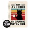 Creative Funny Black Cat Drinking Coffee Spiral Coil Book Diary