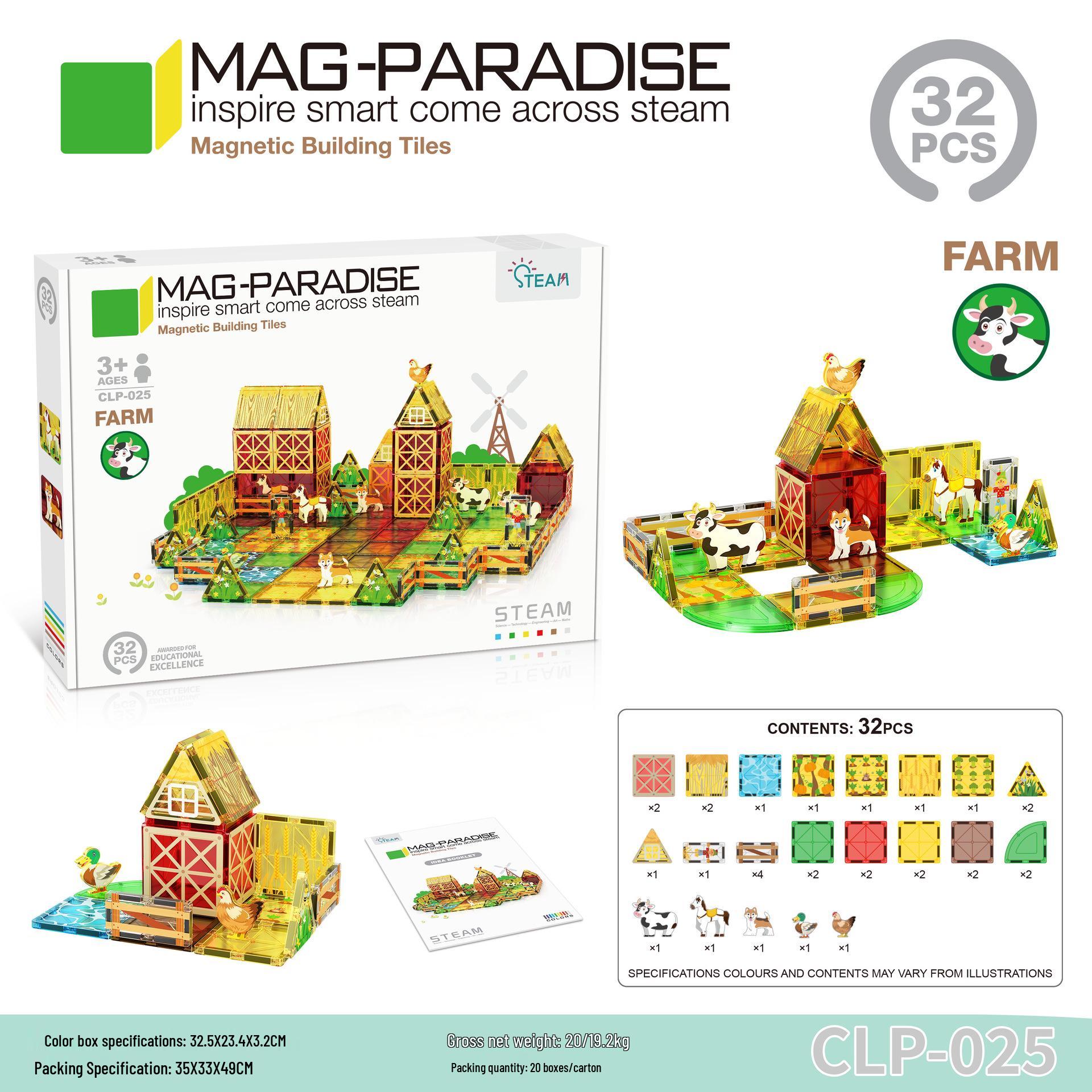 Colorful Magnetic Building Blocks: Strong Magnets & Traffic Building Crane for Kids  Educational Fun