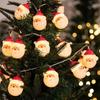 LED Christmas Snowman and Santa String Lights – Festive Decorative Colored Lights for a Girlish Touch.