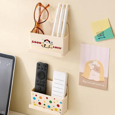 Dopamin Wandmontierte Aufbewahrungsbox für Fernbedienungen Klimaanlage TV Fernbedienung Stanzfreier Organizer Handy Steckerhalter