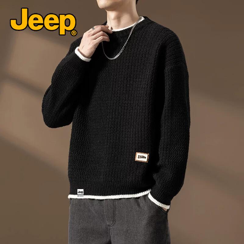 JEEP Men's Casual Crew Neck Knit Sweater