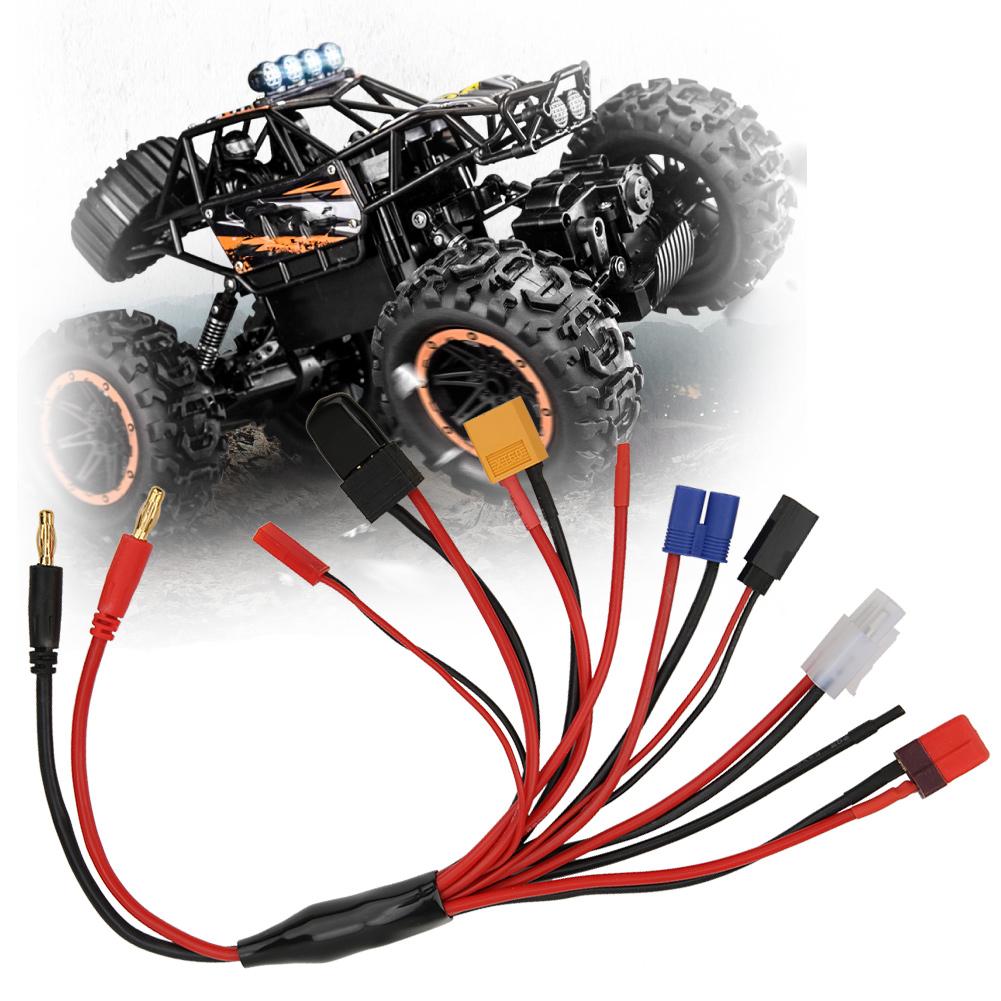 4.0mm Banana Connector 8 in 1 MultiFunction Charger Adapter for RC Chargers RC Batteries(Black and Red)