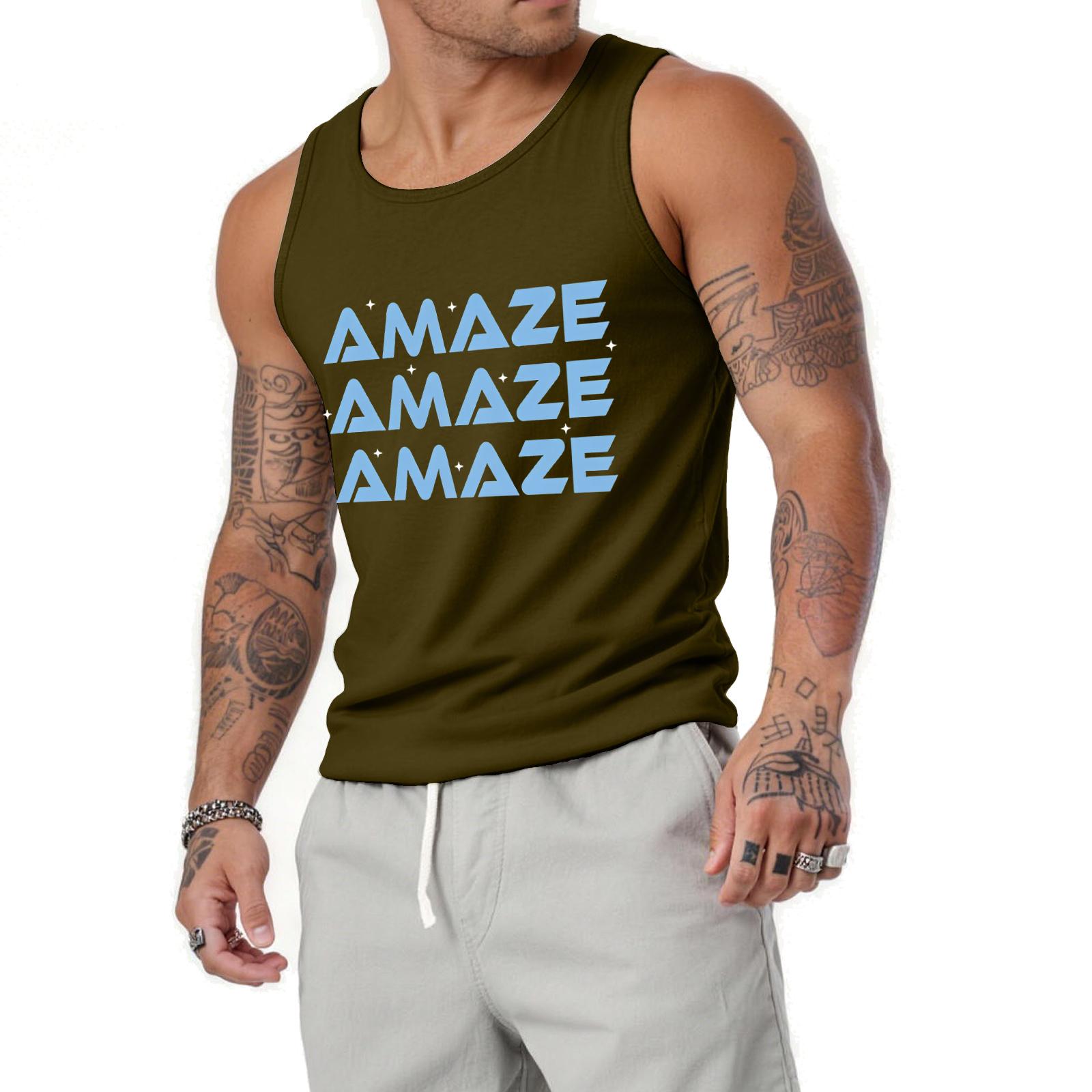 

Men s Relaxed-Fit Flag-Print Sleeveless Tank Top L армия зеленый