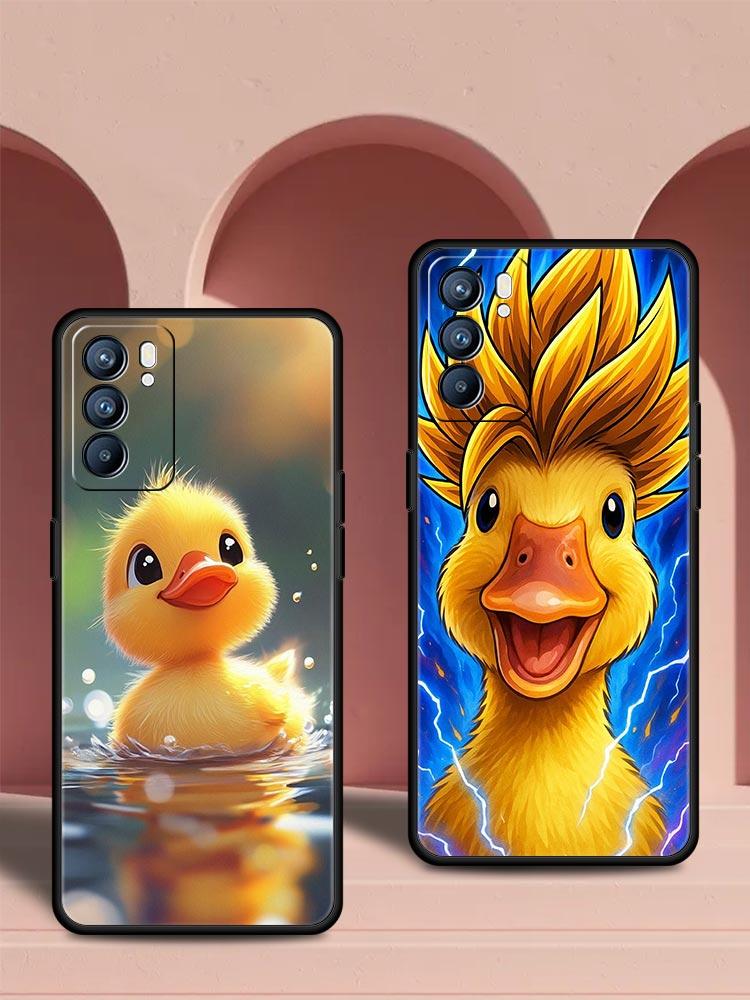 Cartoon Duck Phone Case For Oppo Reno 13 12 11 10 7 F Find X5 X6 A98 A80 A79 A78 A57 A54 A31 A17 Pro 5G Soft TPU Cover Funda Bag