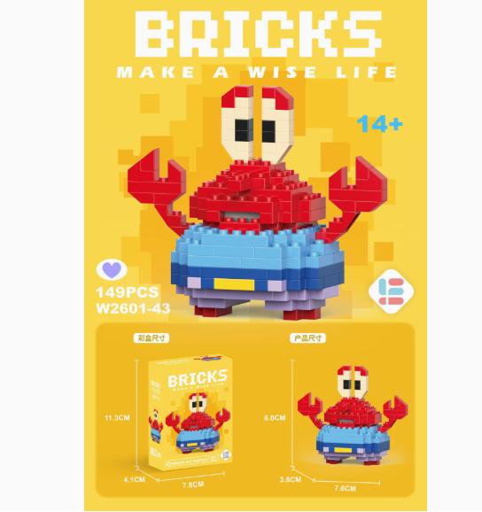 Anime Princess Building Blocks Stitch Mickey Mouse Mini Action Toy Figures Blocks Toys Bricks Assemble Toys Kids Gifts