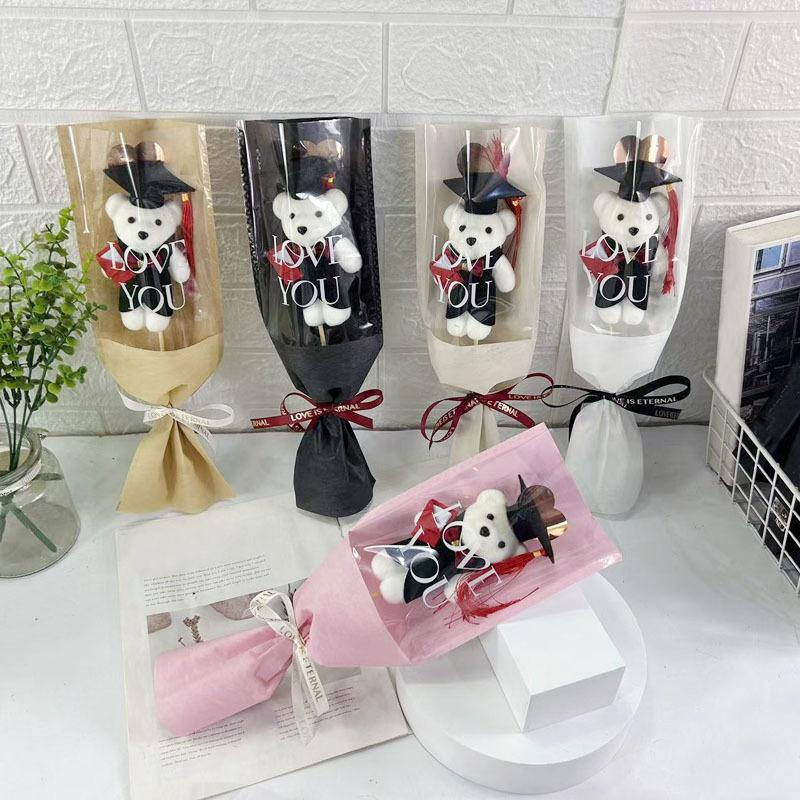 Graduation Season Multiple Colors Party Bow Ribbon Photography Props Gift Creative Cartoon Bear Decorative Accessories