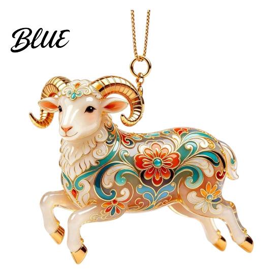 Decorative Acrylic Christmas Tree Decoration 2D Goat Ornament Cute Animal Sheep Hanging Decor for Clear Flame Red Ornament Tree Holiday Party