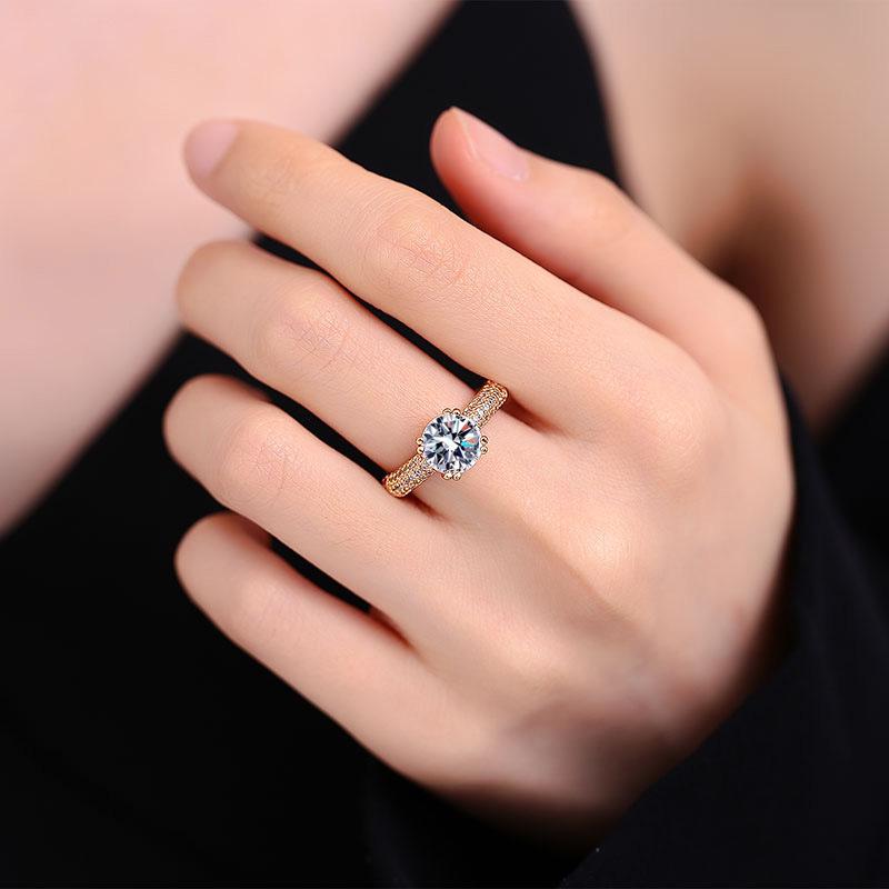 Women's Adjustable 2-Carat High Carbon Diamond Wedding Ring