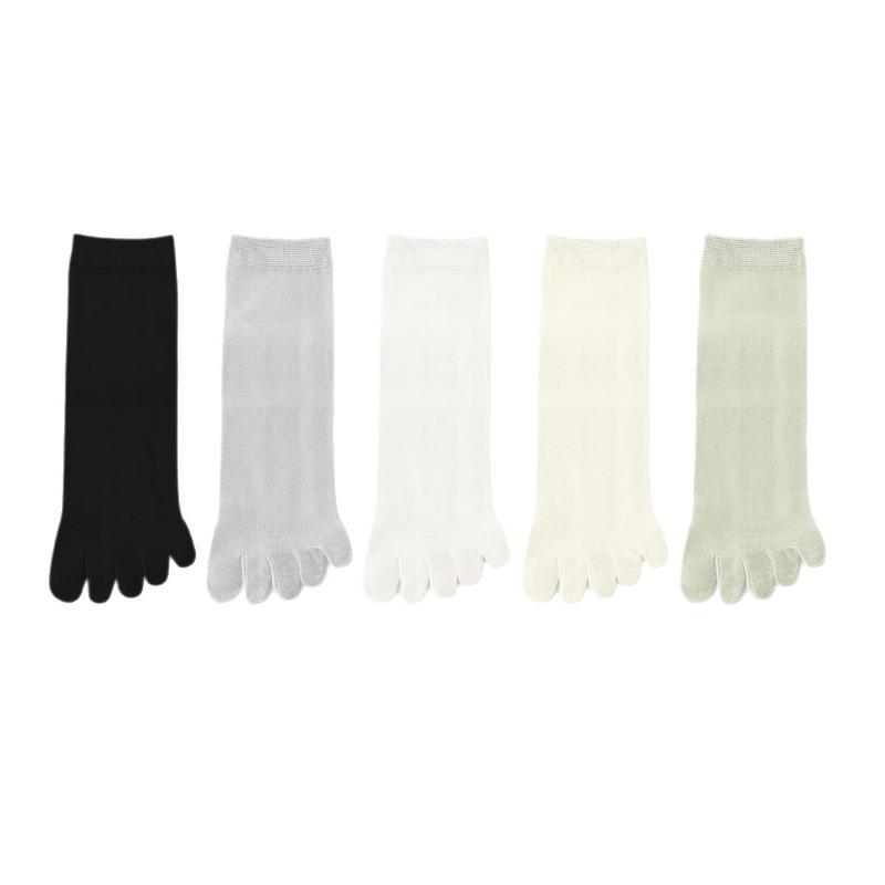 Female Summer Mesh Breathable Sports In The Tube Five Finger Socks
