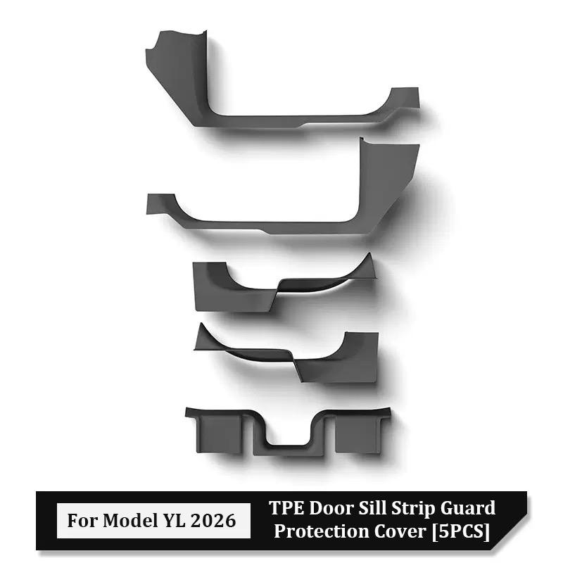Door Sill Protector Pad For Tesla Model YL 6-Seater TPE Front Rear Door Sill Anti Scratch Dirt Resistant Guard Panel Accessories