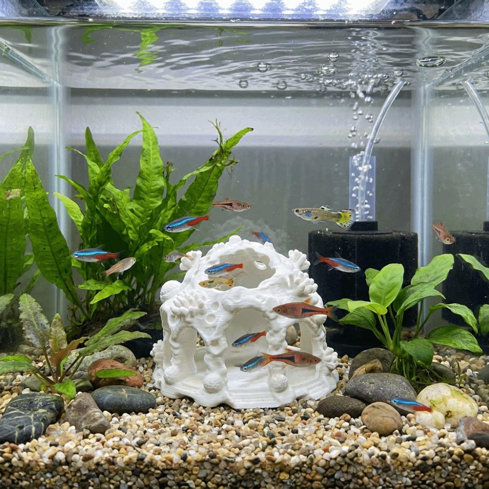 Textured Design Coral Shelter House Plastic Fish Shrimp Breeding Shelter  Aquarium Use