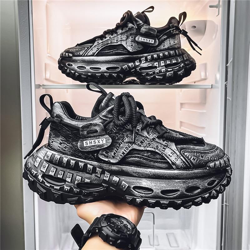 Men's shoes spring new men's thick-soled heightening casual shoes sports polish trendy shoes