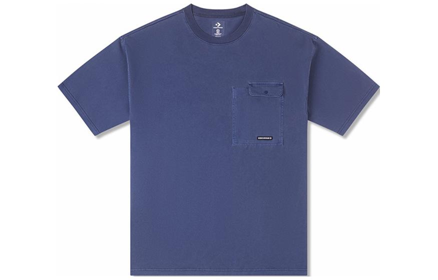 Converse T Shirts Men s Purple Blue Crew Neck Moderate Straight Fit 10025228-A02 XL