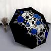 1pc Skull Roses Tattoo Design Umbrella with Plastic Handle,Compact & Stylish,Cartoon Pattern,Outdoor UmbrellaPT493