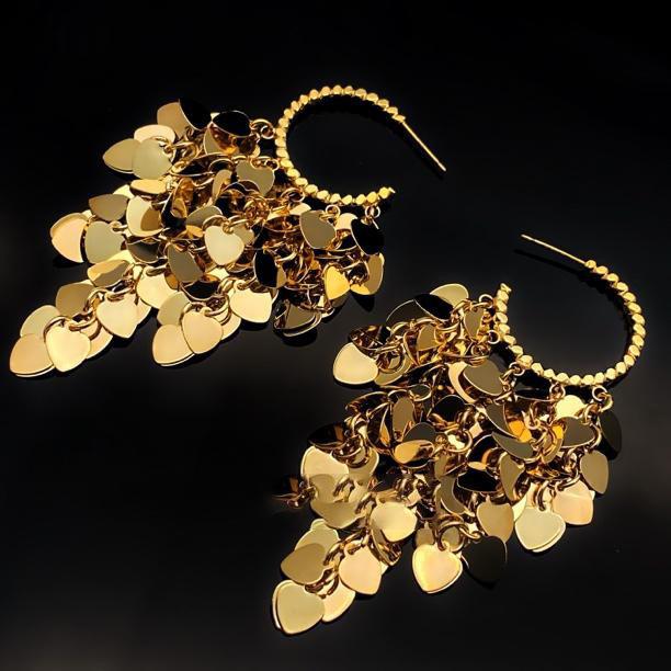 

Люблю серьги-кольца C-образной формы с бахромой из пайеток, персонализированный модный дизайн, серьги-пусеты, ощущение высокого класса, нишевый темперамент, серьги, женские