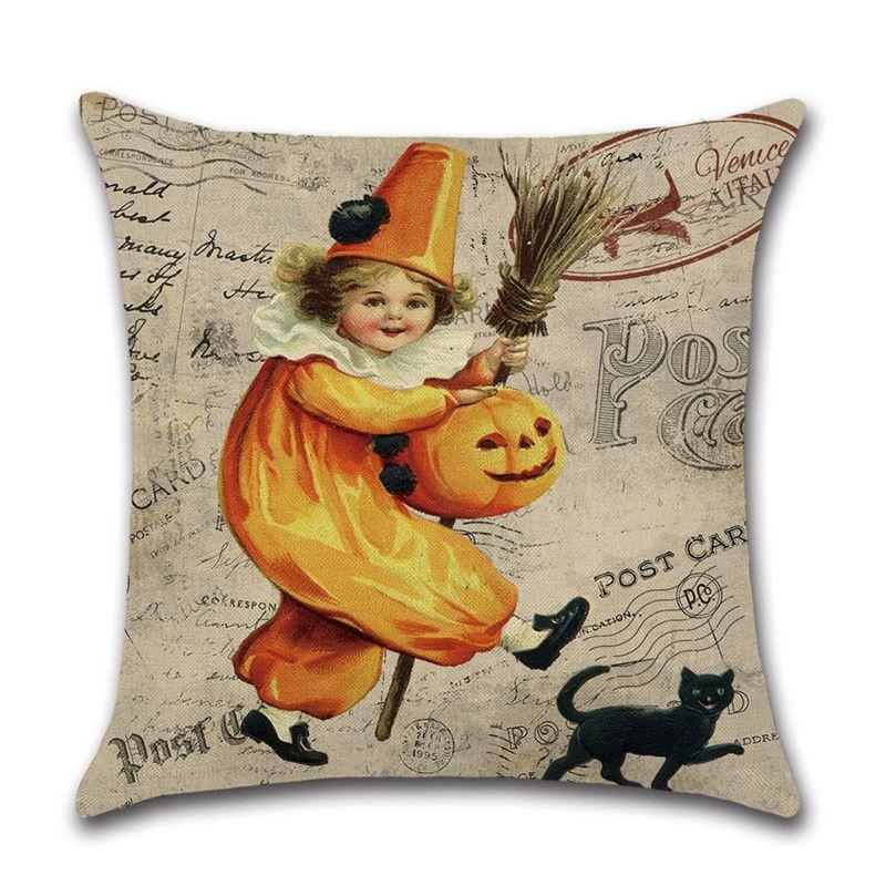 Brightly Colored Halloween Themed Pumpkin Animal Cushion Cover For Stylish Sofa Decor