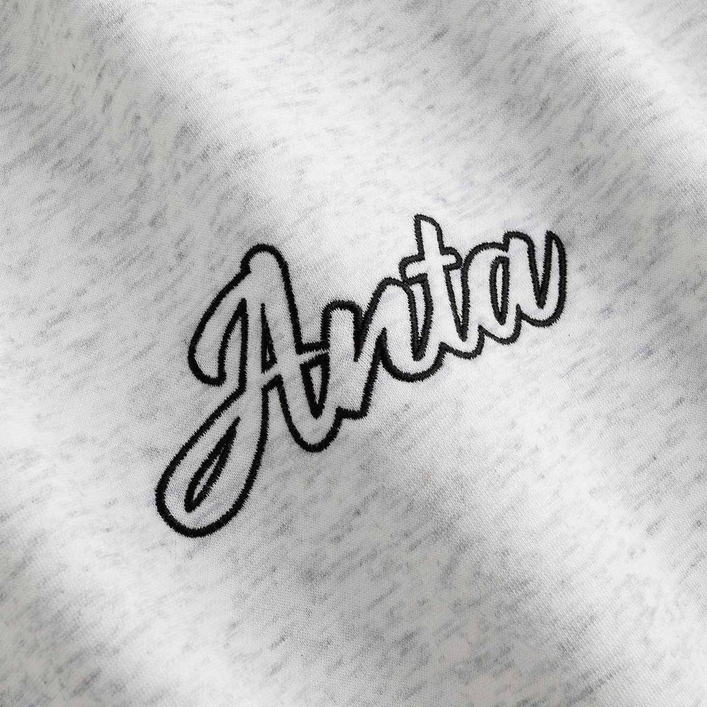 Anta Hooded Letter Logo Fleece Lined Loose Fit Pullover Long Sleeve Knit Casual Sweatshirt Unisex sweatshirt Heather-Gray 972618705N-10