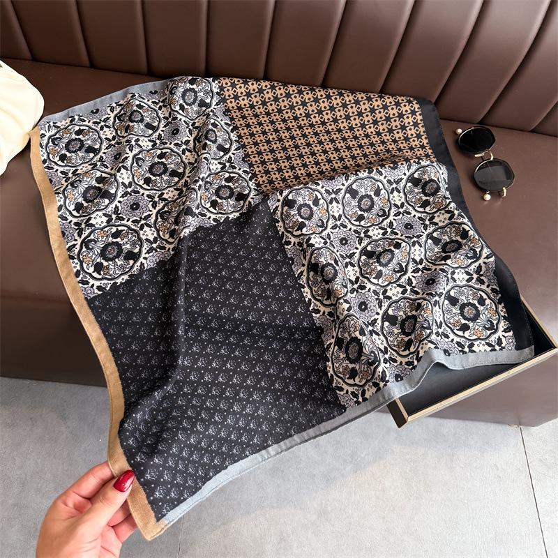 New Cashew Print Female Neck Scarf Cotton Linen Feeling Women Hair Scarves Foulard Head Band Shawls Wraps Neckerchief Bandana