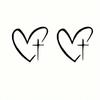 2pcs/Set Heart Cross Mirror Sticker, Personalized Creative Decoration Waterproof Sunscreen Sticker for Cars