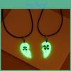 Handmade Glowin The Dark Resin Four Leaf Clover Pendant Necklace For Women