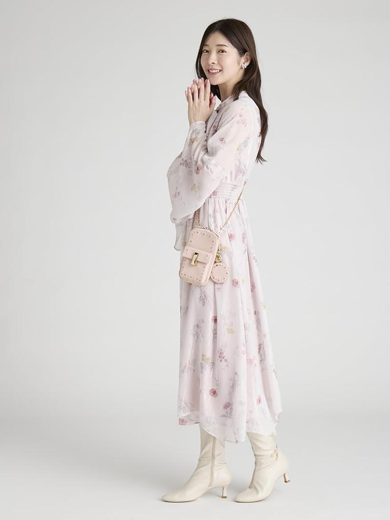 Selford Beaded Studs Slide Mirror Custom Charm CWGG255528 LPNK Free Size [Ryutan] Women's