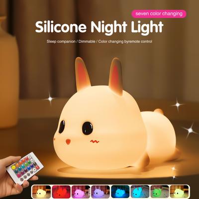 1 Pc Meng Rabbit Timing Night Lamp LED Emergency Light Room Decoration Mood Light Boyfriend Girlfriend Holiday Gift