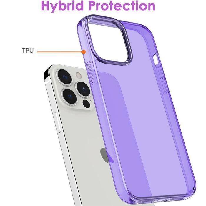 Coque - pour iPhone - 14 Pro Max - Protection Antichoc - Violet - Semi-Transparent