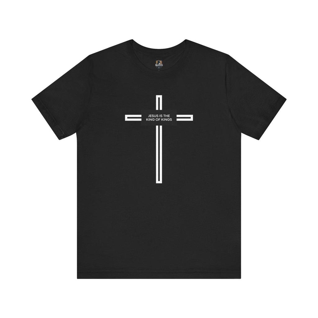 Religious Christian Unisex Tee, Jesus King of Kings Cross Shirt, Faith Gift, Church Apparel, Bible Verse Top