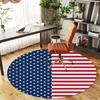 1pc American Flag Round Chair Mat Area Rug - Non-Slip, Floor Mat for Office, Bedroom, Home Decor Christmas Gift-1002367