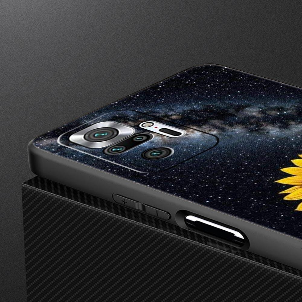 Beautiful Yellow Sunflower Phone Case For Xiaomi Redmi Note 14 13 5G 10 11 12 Pro Plus 4G 14C 13C 12C 10C Black Cover
