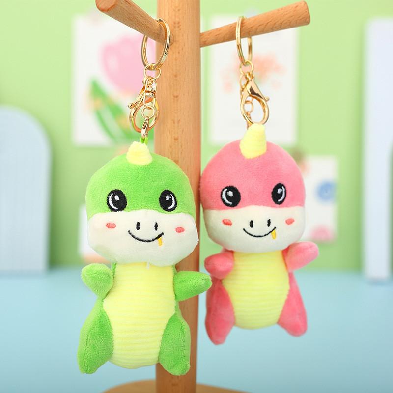 Adorable Mini Dinosaur Plush Keychain Soft Crystal Velvet Stuffed Animal