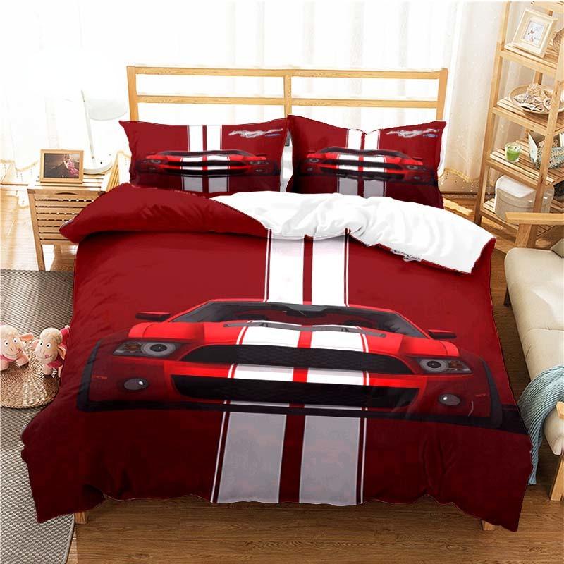 Mustang Car Pattern Duvet Cover Set Bedding For Aldult Boys Bed Set Game Quilt Cover Comforter Cover Bedding Set