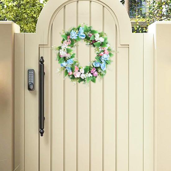 Artificial Flowers Lifelike Simulation Floral Door Hanging Decoration No Watering Maintenance Long-Lasting Spring Freshness Home Wall Decor