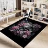 1PC Skull Flowers Carpet Ultra Soft, Thick & Absorbent, Non Slip Machine Washable Mat for Entryway