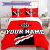 3pcs Custom Name Football club logo Bedding Set Duvet Cover Closure Includes 1 Duvet Cover&2 Pillowcases for All Seasons Bedroom Decor