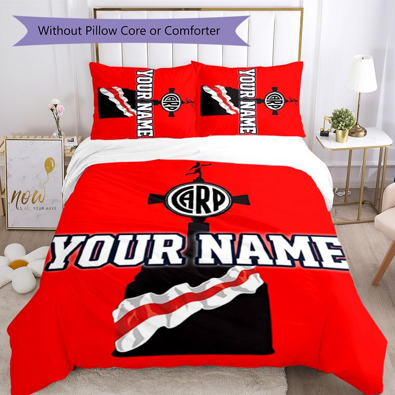 3pcs Custom Name Football club logo Bedding Set Duvet Cover Closure Includes 1 Duvet Cover&2 Pillowcases for All Seasons Bedroom Decor