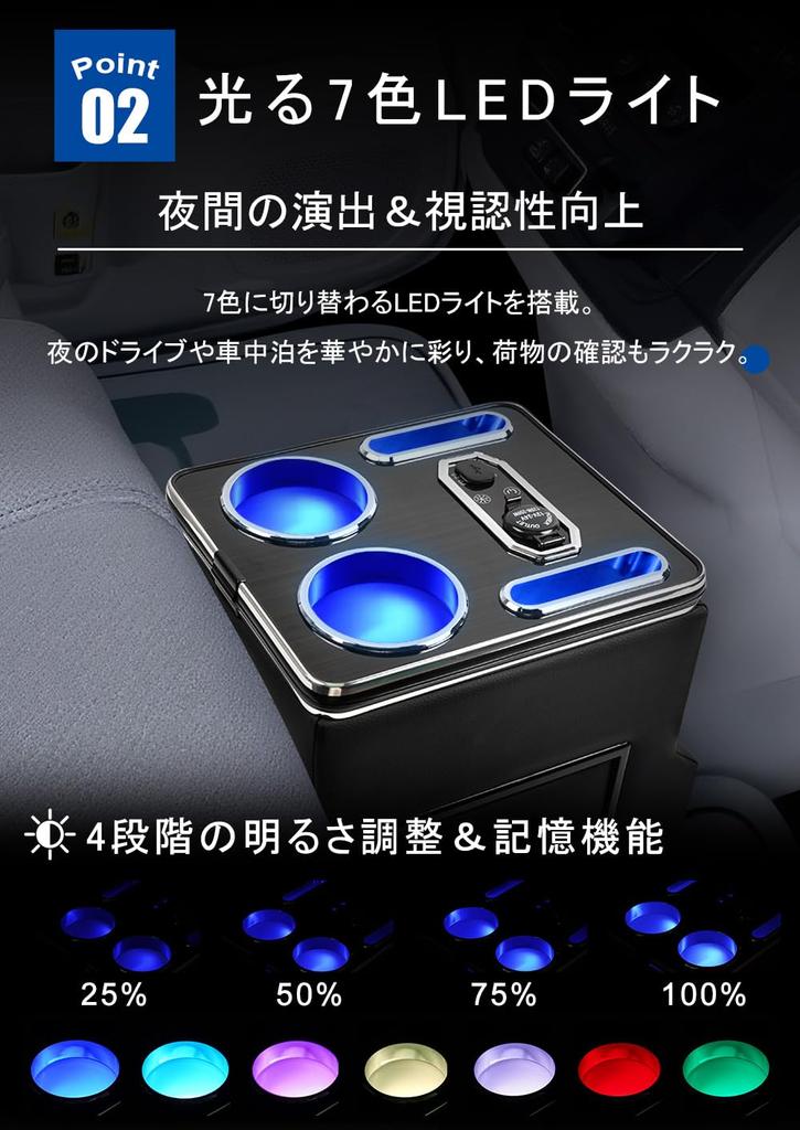 Nissan Roox B40 Series Console Custom Center 7 Color Brightness Car Storage USB Drink Magnetic Suction Roox Interior B48A Box, Design, Console,