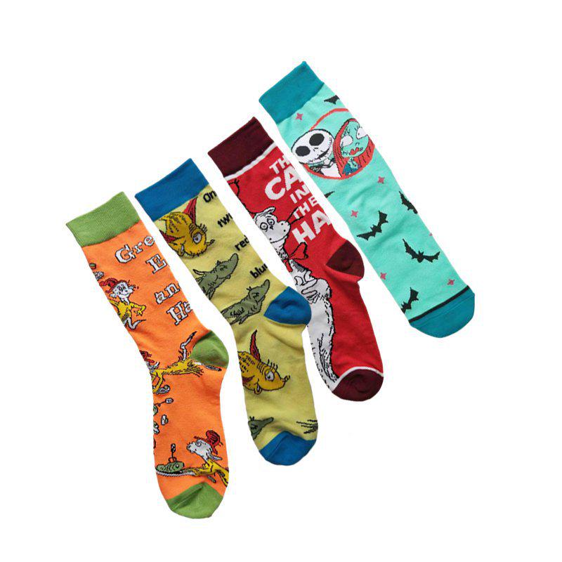 Calzini da Uomo in Cotone Cartoon Animale Natale 2023 - Stile Trendy per Tutte le Stagioni