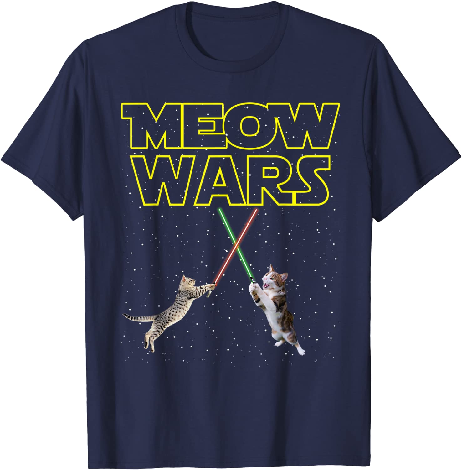 

Meow Wars Cat Shirt Funny Gifts For Cats Lovers T-Shirts T-Shirt Cotton Men T Shirts Normal Tops & Tees Brand Printed S