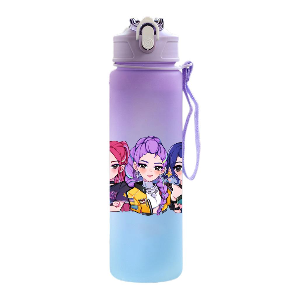 

Пляшка для води 750 мл Аніме Мультфільм K-Pop Надруковані Мисливці на демонів Велика місткість Чашка для пиття Портативна Спортивна пляшка для води для вулиці Дитячий подарунок