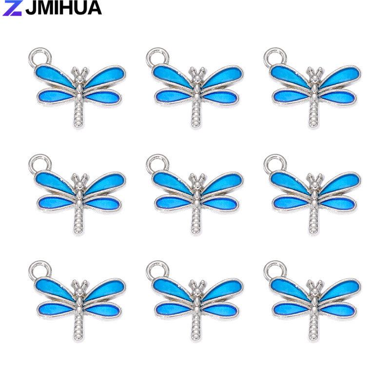 15PCS Enamel Colorful Dragonfly Charms Pendant Supplies For DIY Handmade Earrings Bracelets Jewelry Making Findings Accessories