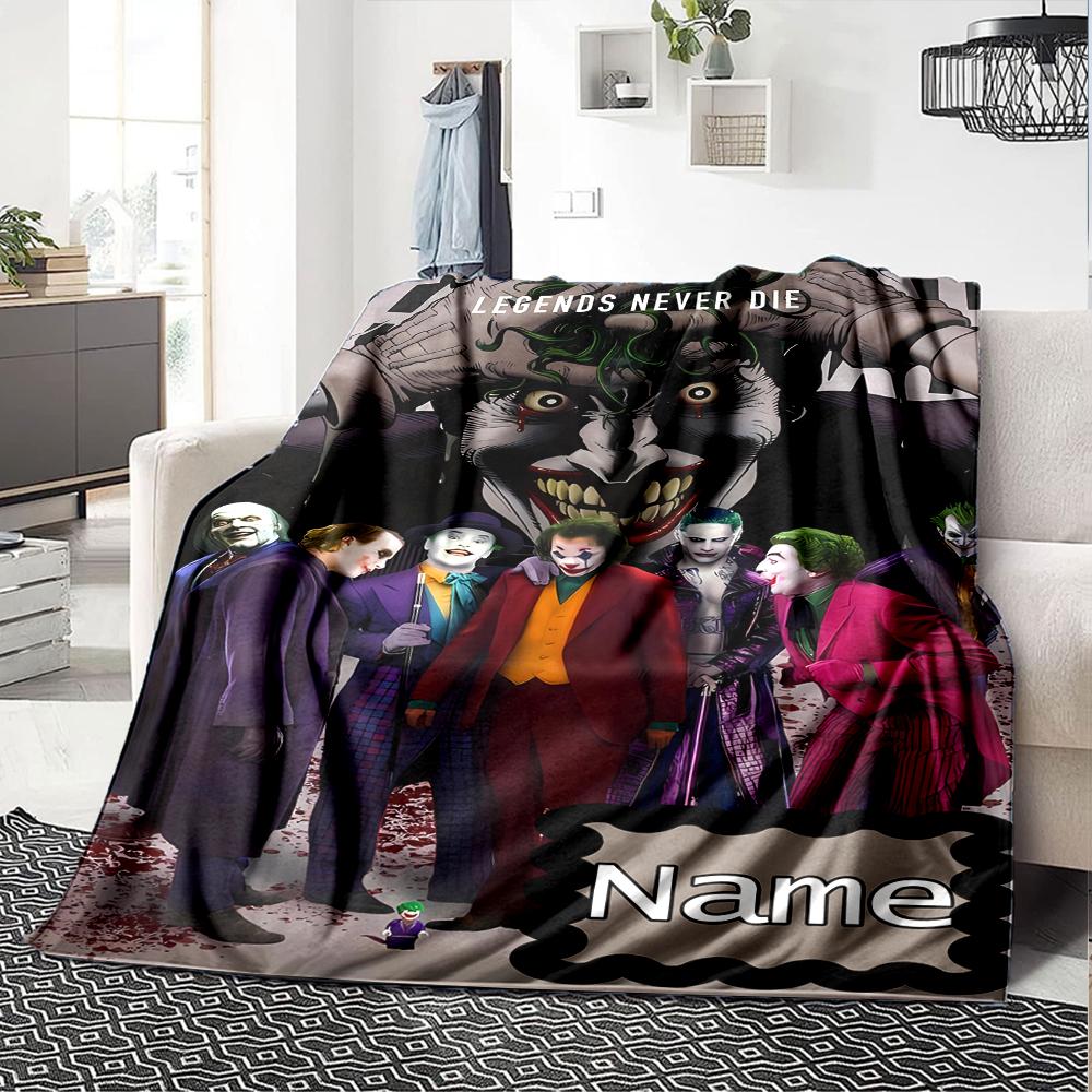 Customiz Name Personality Joker Blanket Soft &Warm Sofa Office Bed Travel Lunch Break Blanket, Gift Suitable All Seasons