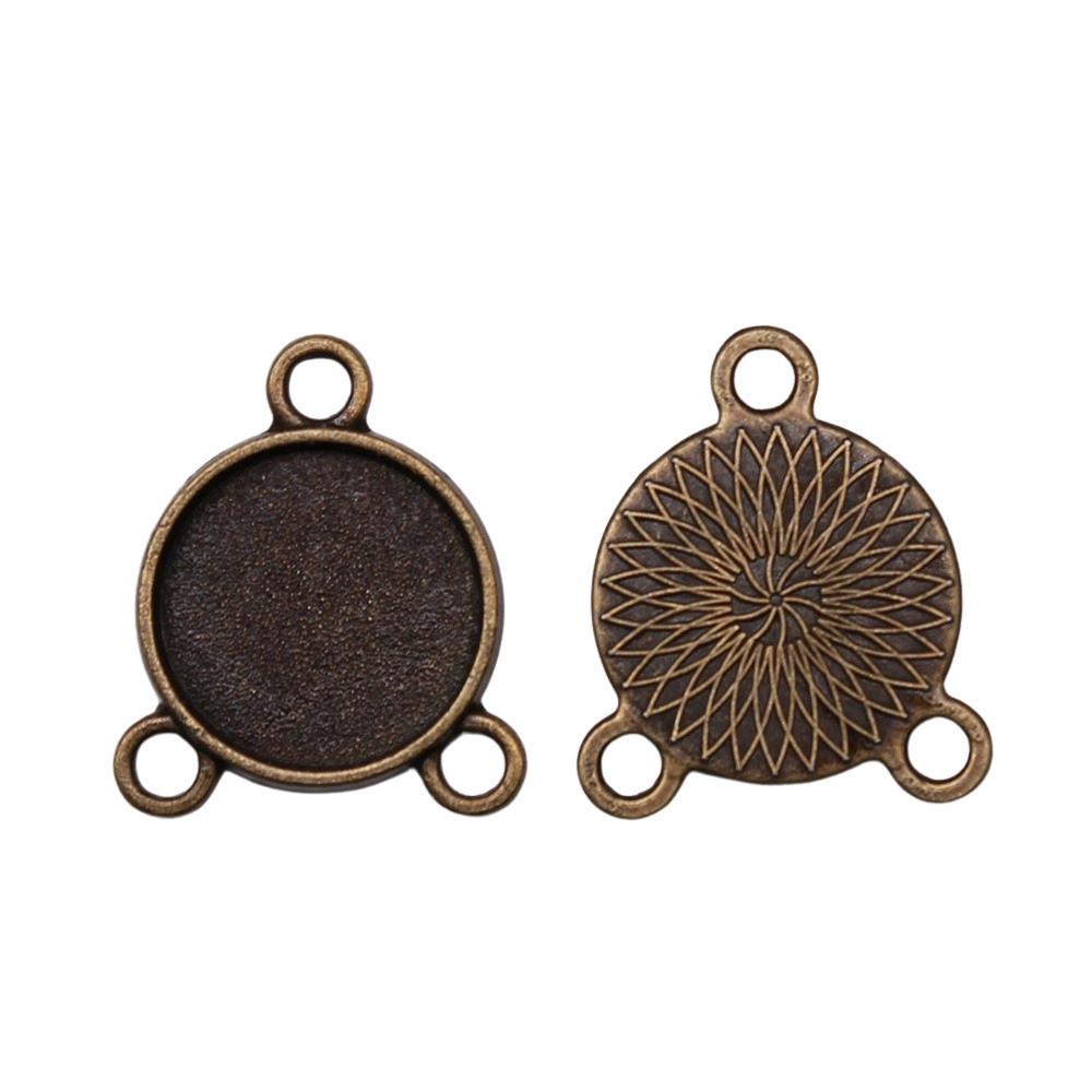 Multi Size Blank Bases Tray Three Loop Bezel Charm Base Connectors For Earrings Making