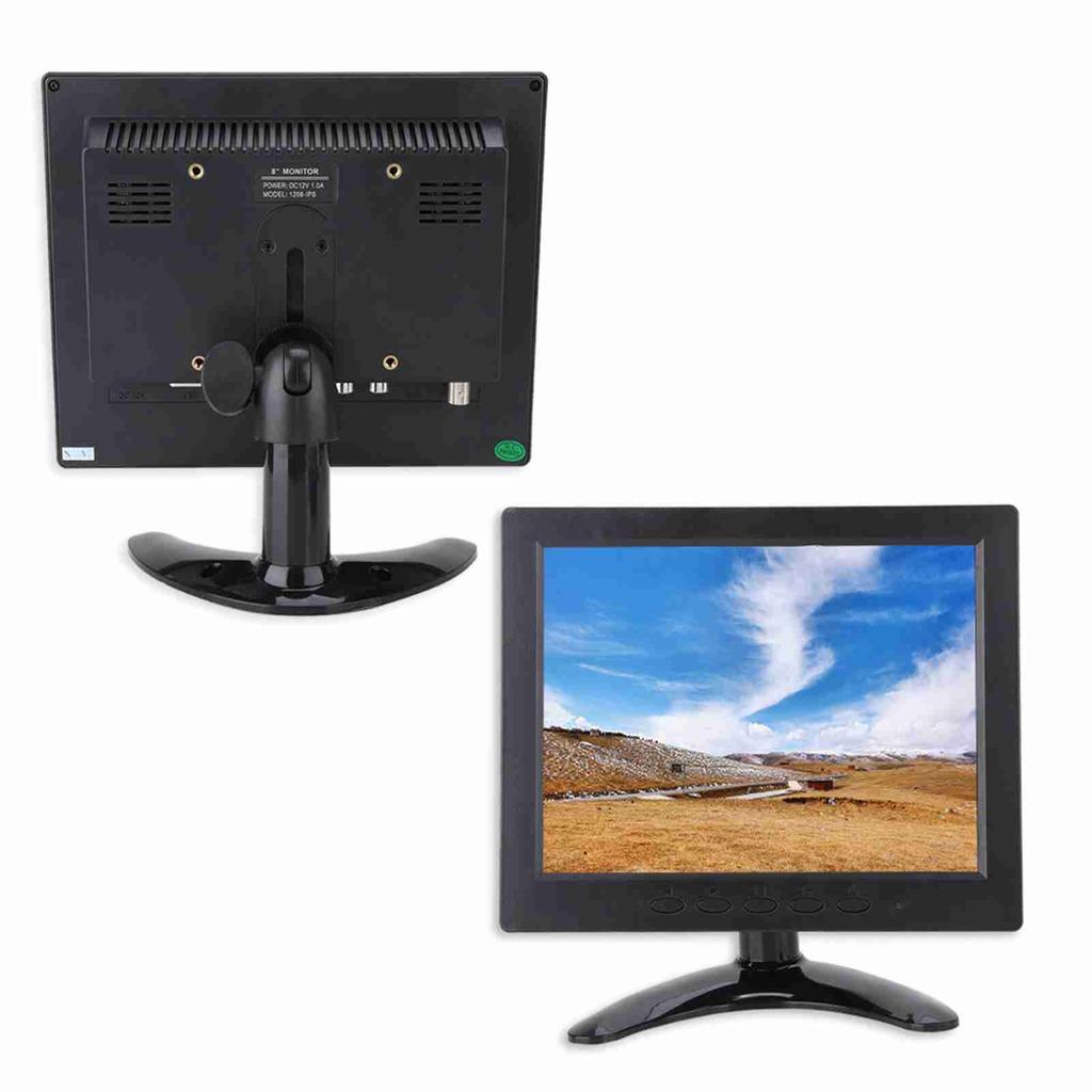 Small 8 Inch 1024x768 IPS Soft Screen HD Video Display for HDMI VGA  BNC  AV