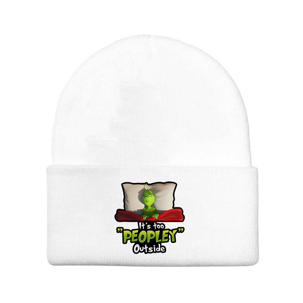 The Grinch Print Knit Hat With Earmuff Protection For Winter Warmth And Unisex Use