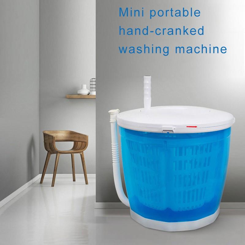 Manual Hand Crank Mini Washing Machine Portable Non-Electric Compact Laundry Dryer Dormitory Large Capacity Spin Dryer