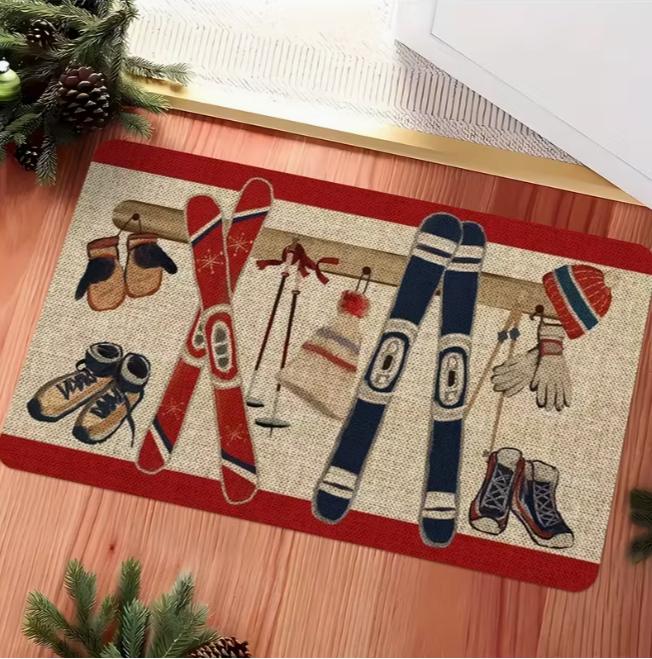 

Nutcracker Pattern Rectangular Carpet Flat Anti Slip Entrance Door Mats Living Room Bedroom Kitchen Bathroom Home Decoration 30x50cm